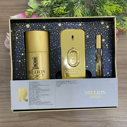 Coffret Paco Rabanne Million Gold Masculino Eau de Parfum